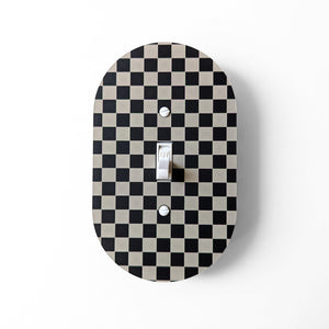 Checkered Oval Light Switch Plate Cover  - Multiple Options