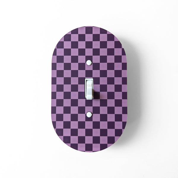 Checkered Oval Light Switch Plate Cover  - Multiple Options