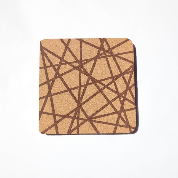 Doodles and Squiggles Square Cork Coasters - Set of 4