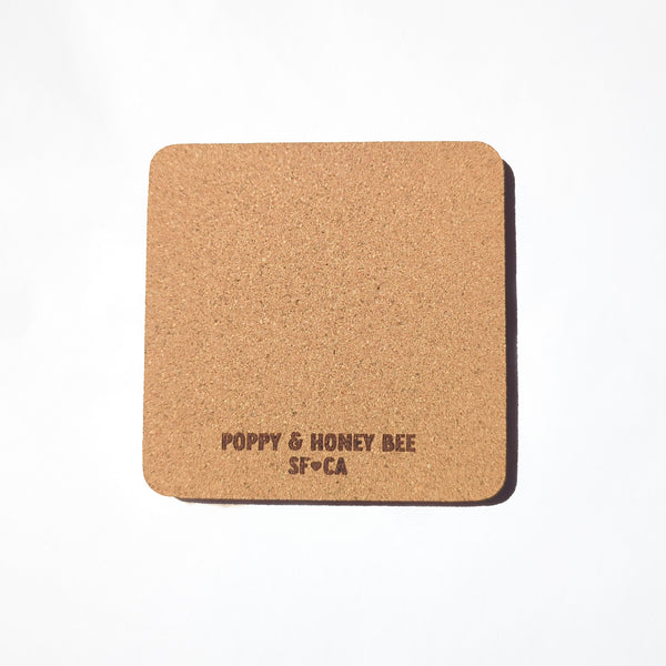 Doodles and Squiggles Square Cork Coasters - Set of 4