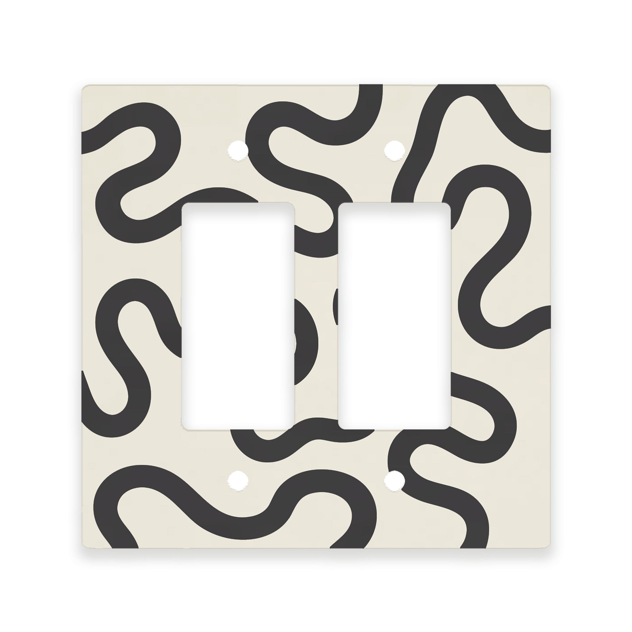 Playful Squiggles Double Switch Plate and Outlet Covers - Multiple Colors