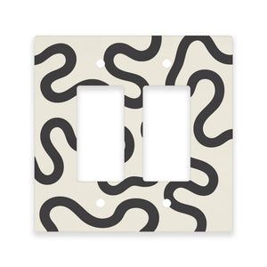 Playful Squiggles Double Switch Plate and Outlet Covers - Multiple Colors