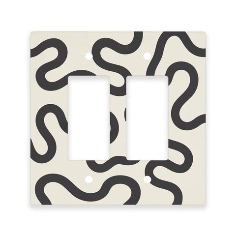 Playful Squiggles Double Switch Plate and Outlet Covers - Multiple Colors