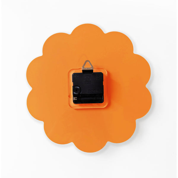 Framed Flower Layered Acrylic Wall Clock - Orange and Melon