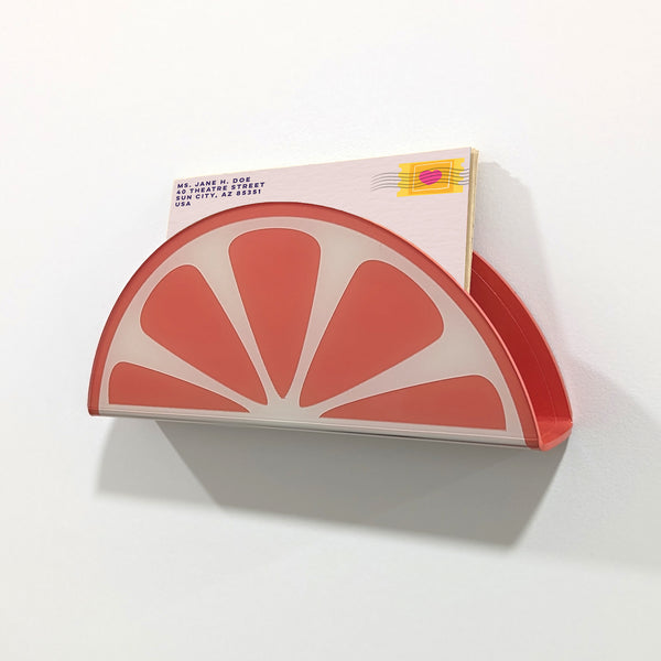 Grapefruit Slice Acrylic Wall Mail Holder