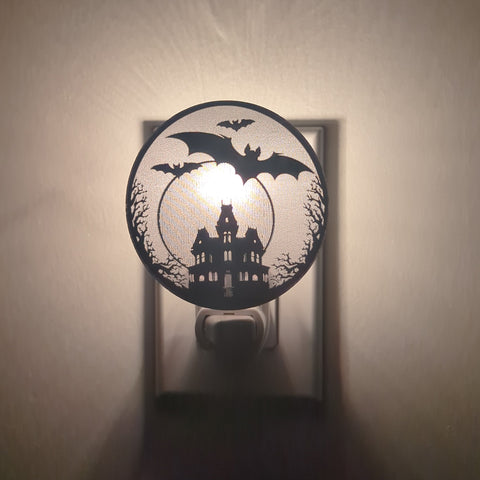 Haunted Mansion and Bats Mirror Acrylic Night Light