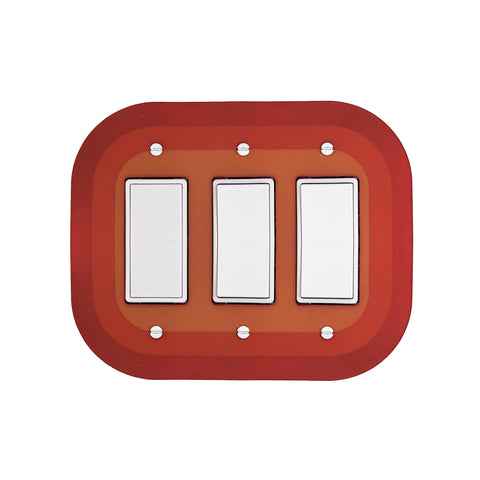 Retro Rounded Triple Light Switch Plate Cover  - Multiple Options