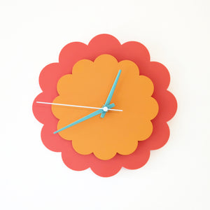 Layered Flower Acrylic Wall Clock - Large