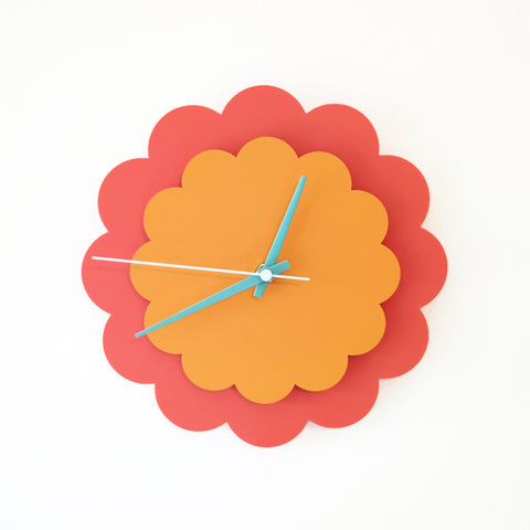Layered Flower Acrylic Wall Clock - Large
