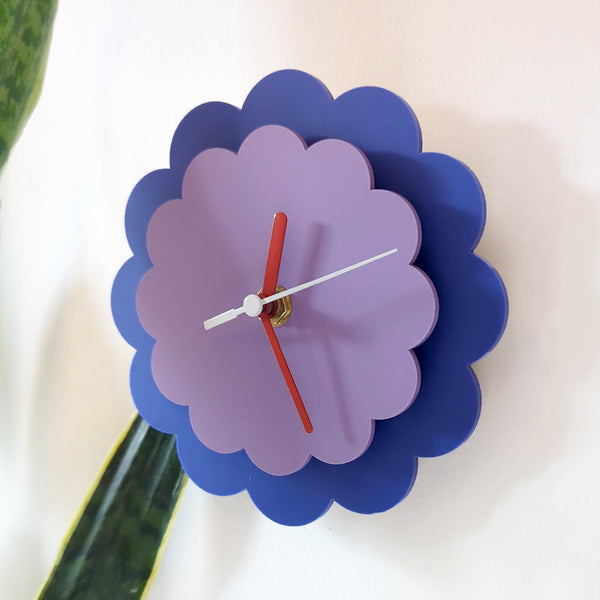 Layered Flower Acrylic Wall Clock - Small