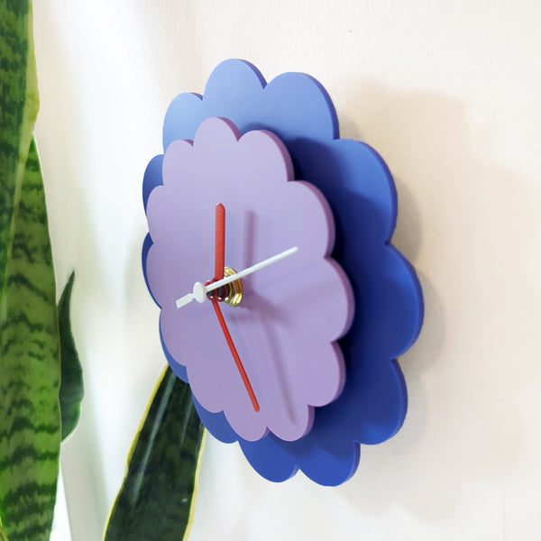 Layered Flower Acrylic Wall Clock - Small