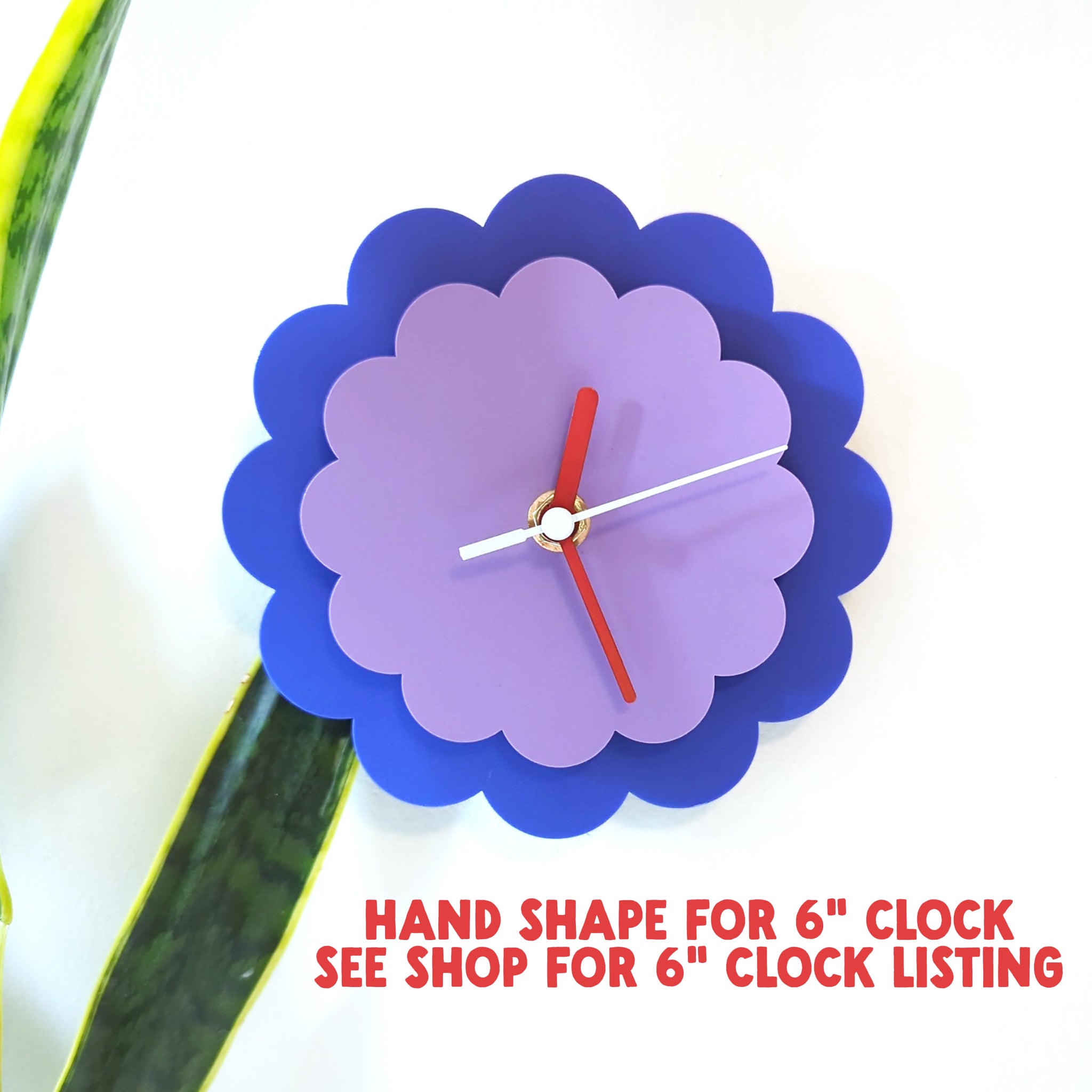 Layered Flower Acrylic Wall Clock - Large