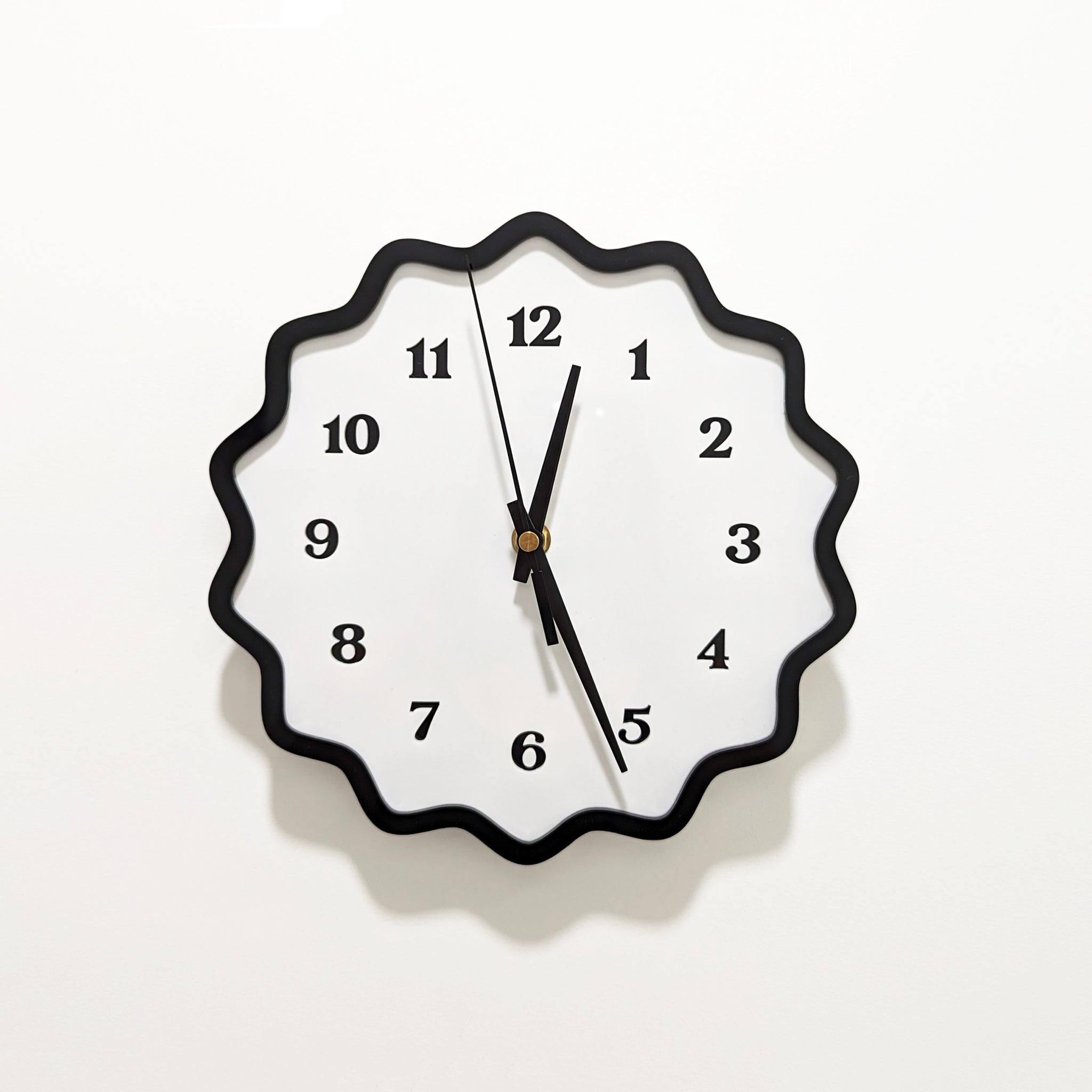 Fluted Geometric Acrylic Wall Clock with Numbers