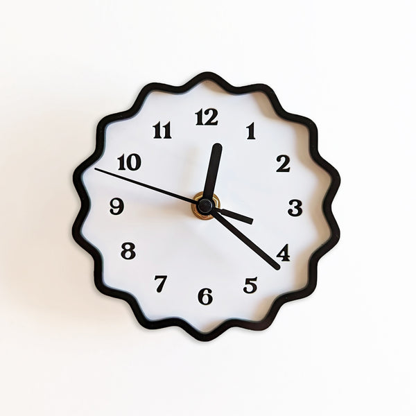 Mini Fluted Geometric Acrylic Wall Clock with Numbers