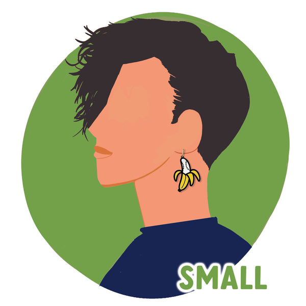 Peeled Baseball Stitched Banana Earrings - Multiple Sizes