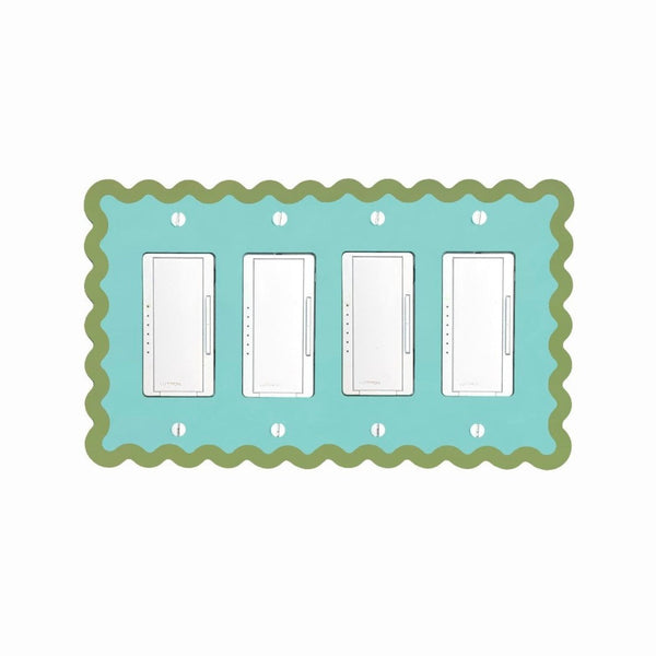 Squiggly Wiggly Quad Switch Plate Cover - Multiple Colors