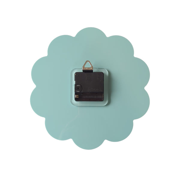 Framed Flower Layered Acrylic Wall Clock - Arctic and Avocado