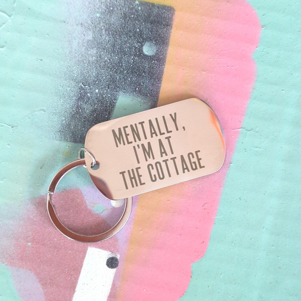 Cottage Metal Keychain