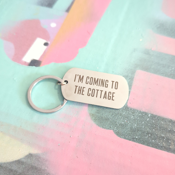 Cottage Metal Keychain