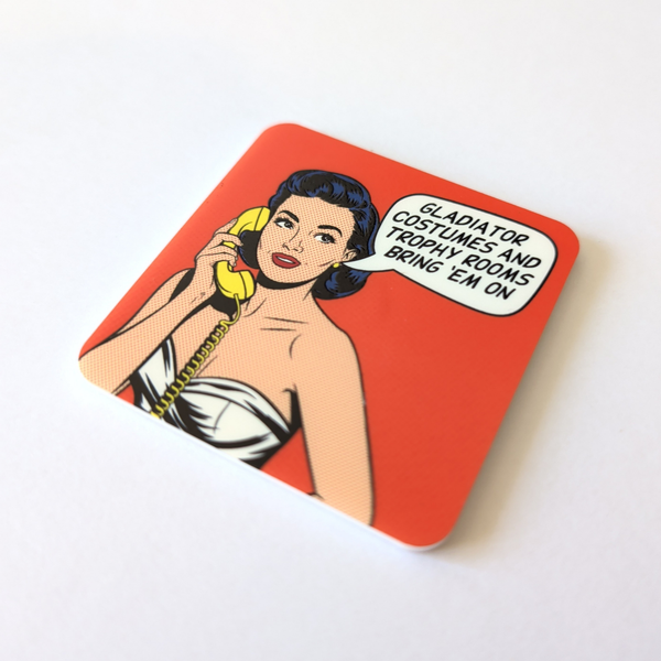 Gladiator Costumes and Trophy Rooms Pop Art Acrylic Magnet