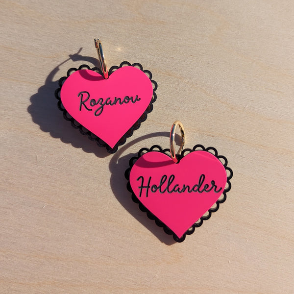 Hockey Couples Romantic Heart Earrings