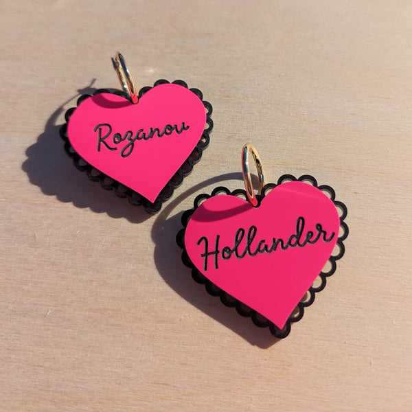 Hockey Couples Romantic Heart Earrings