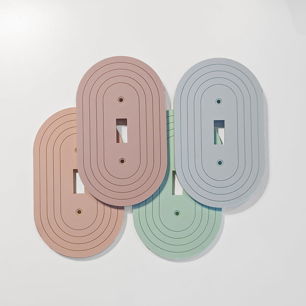 Minimalist Oval Triple Light Switch Plate Cover  - Multiple Options