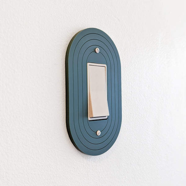 Minimalist Oval Quad Light Switch Plate Cover  - Multiple Options