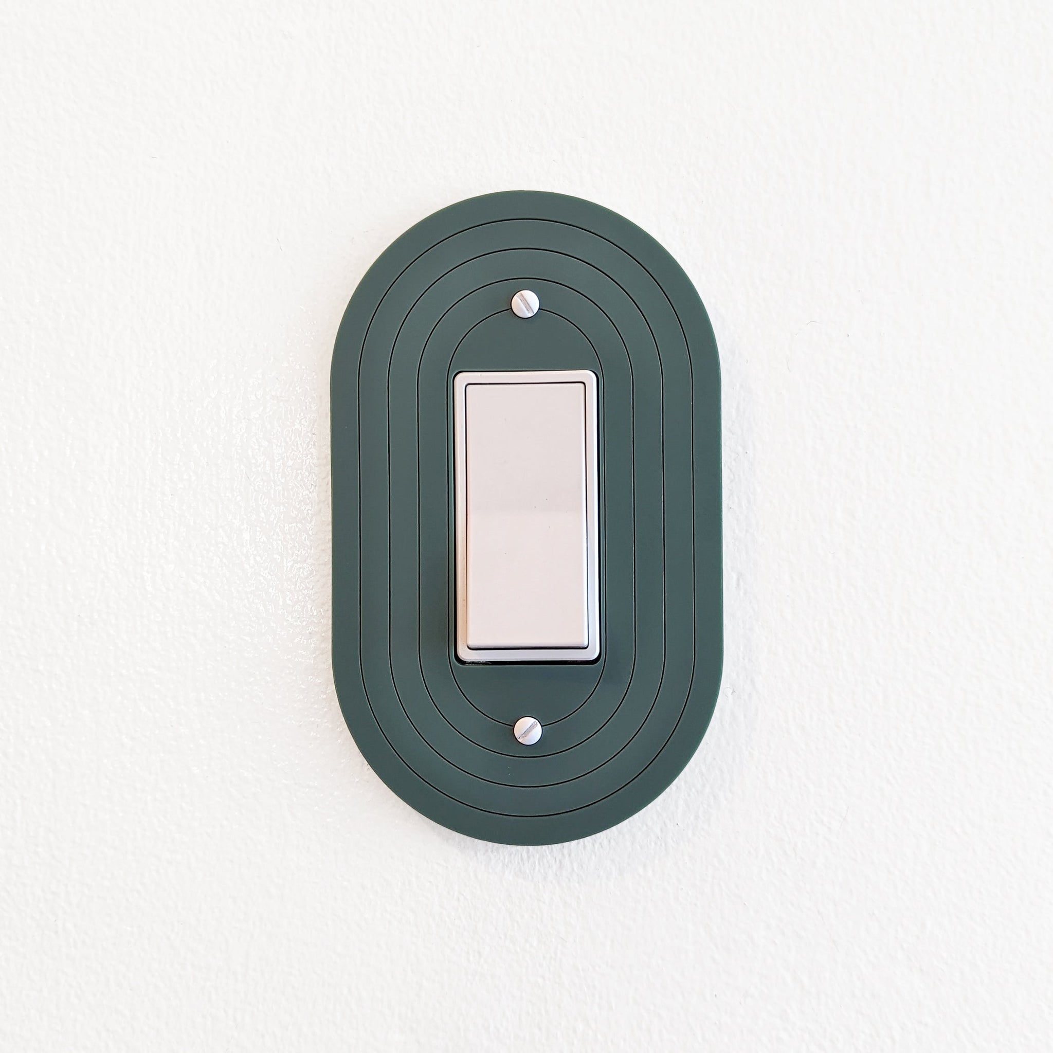 Minimalist Oval Triple Light Switch Plate Cover  - Multiple Options