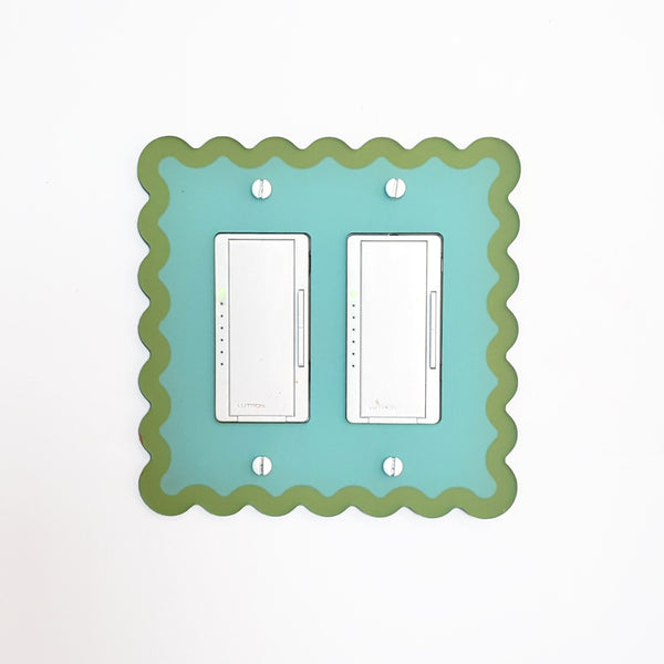 Squiggly Wiggly Double Switch Plate Cover - Multiple Colors