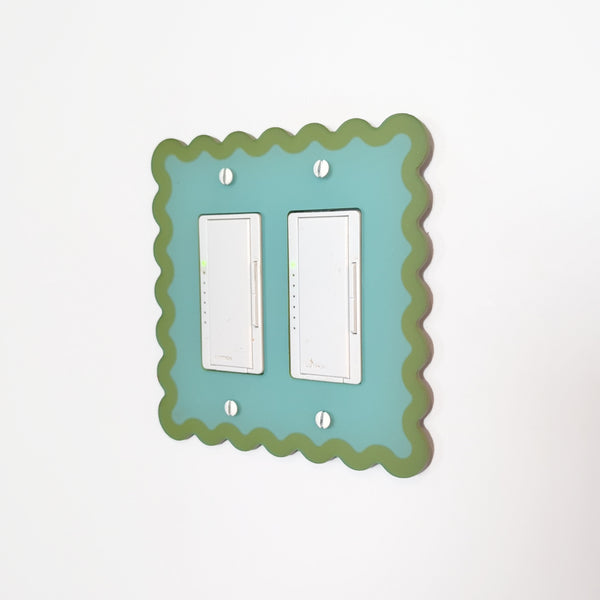 Squiggly Wiggly Double Switch Plate Cover - Multiple Colors