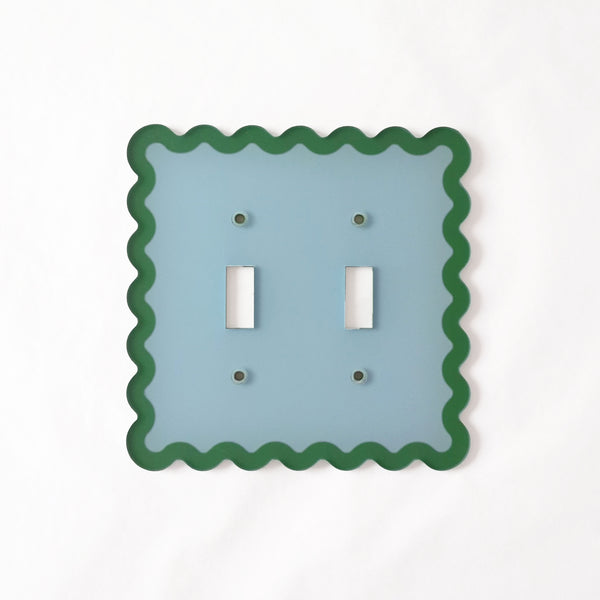 Squiggly Wiggly Double Switch Plate Cover - Multiple Colors