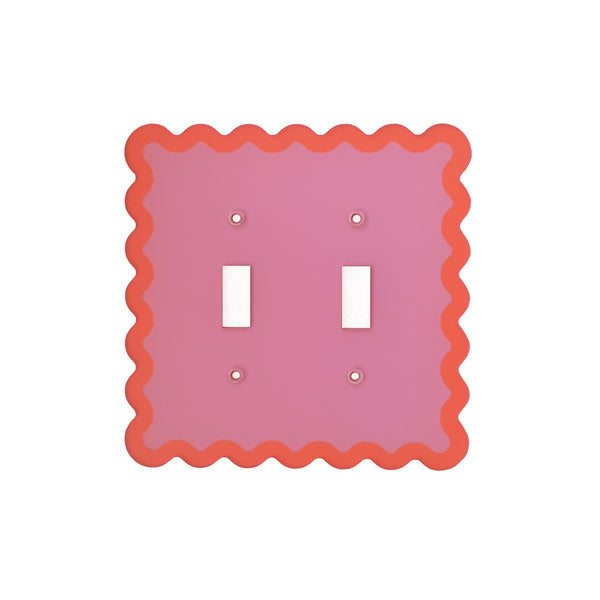 Squiggly Wiggly Double Switch Plate Cover - Multiple Colors