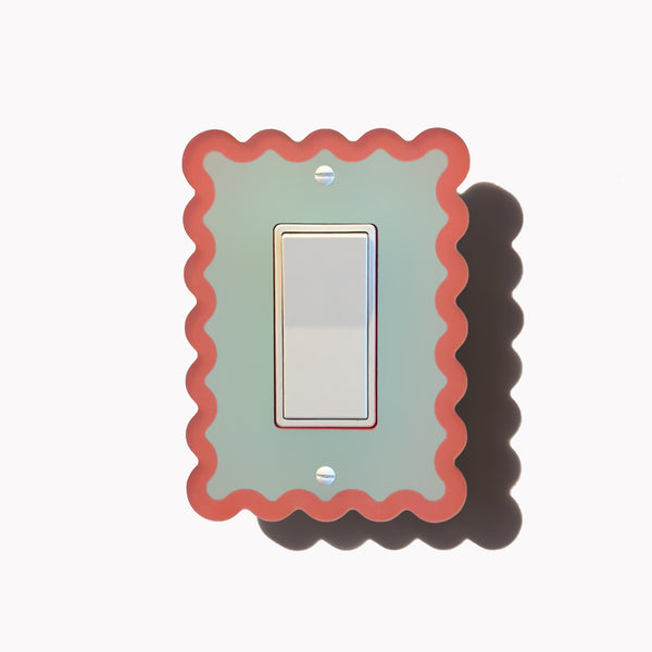 Squiggly Wiggly Quad Switch Plate Cover - Multiple Colors