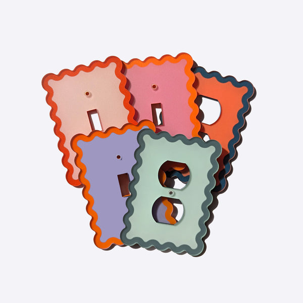 Squiggly Wiggly Switch Plate and Outlet Covers - Multiple Colors