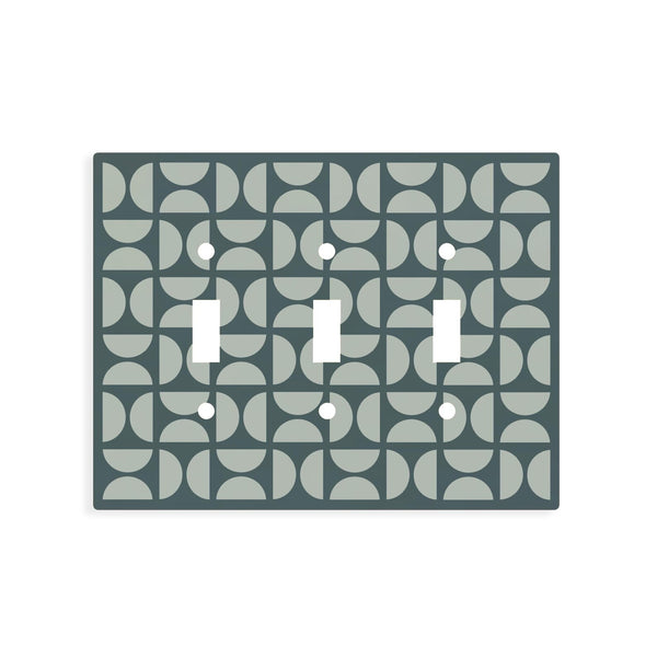 Bauhaus Semicircles Triple Switch Plate cover- Multiple Colors