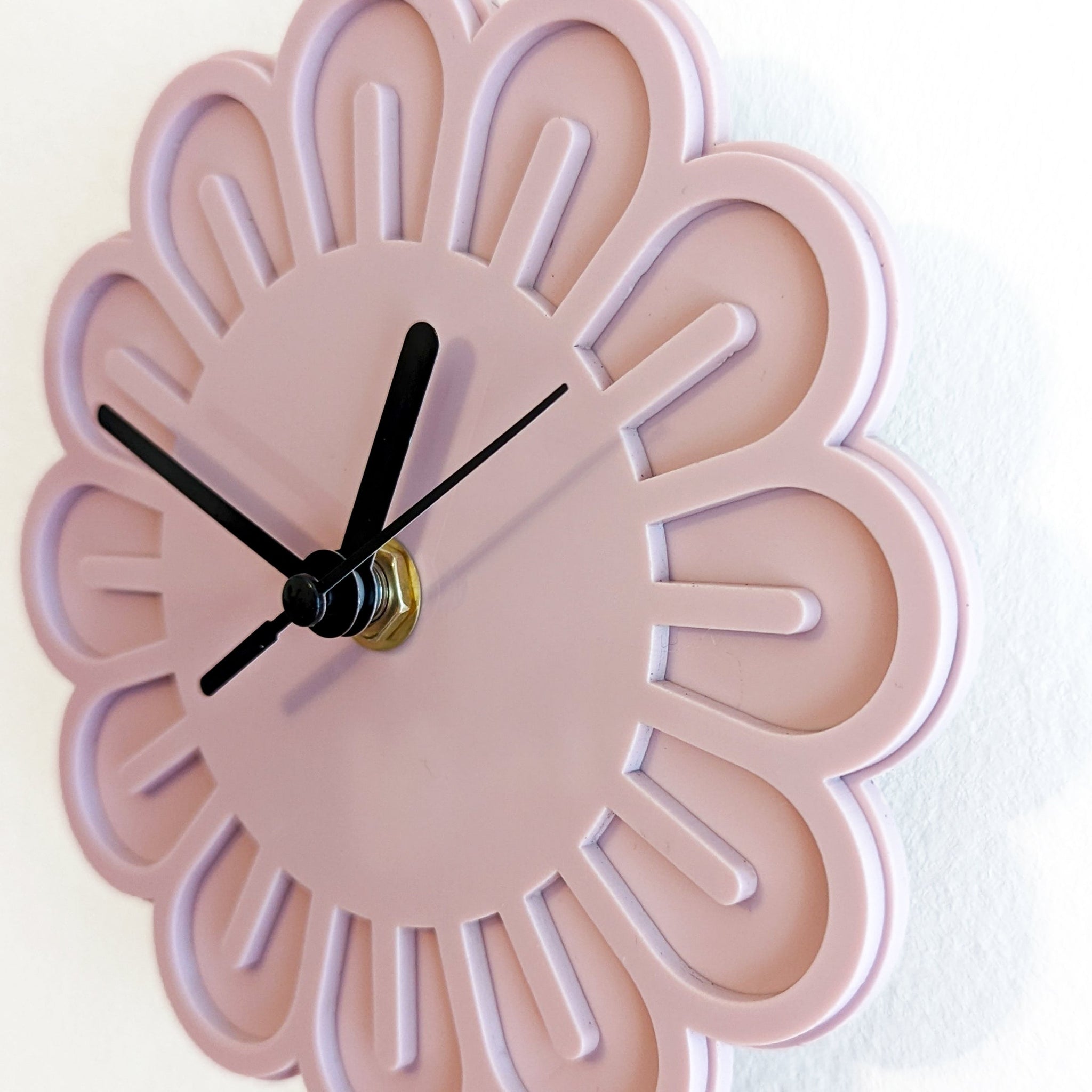 Mini Flower Acrylic Wall Clock – Poppy and Honey Bee