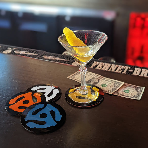45 RPM Record Adapter Coasters Set of 4