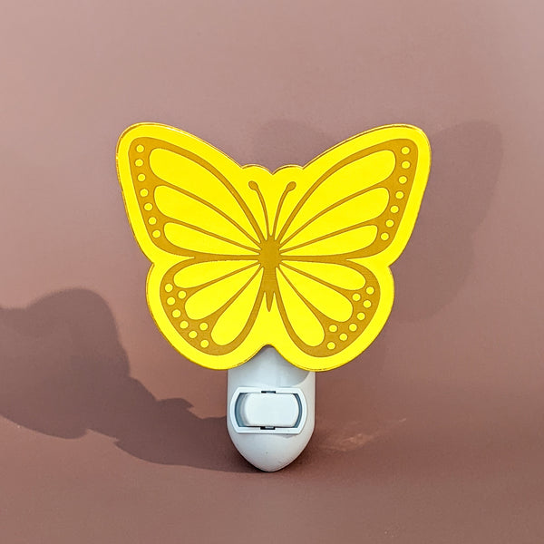 Yellow Butterfly Mirrored Acrylic Night Light