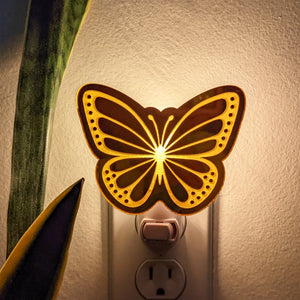 Yellow Butterfly Mirrored Acrylic Night Light