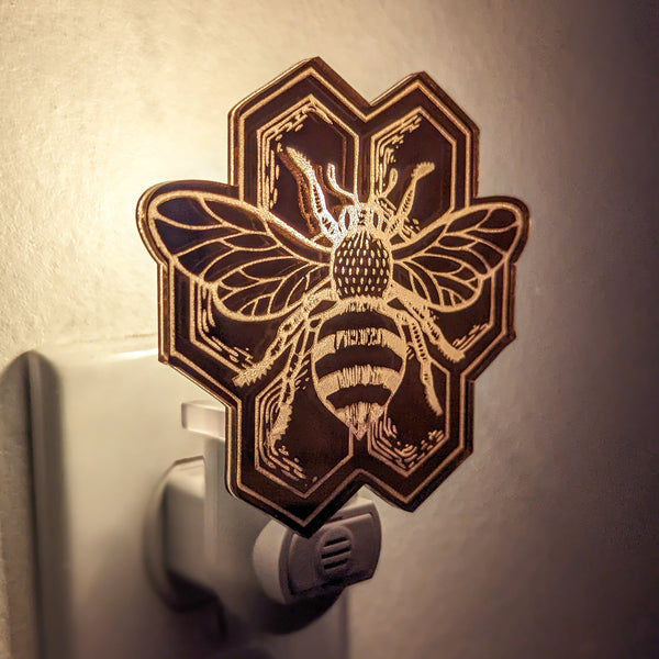 Honey Bee Mirrored Acrylic Night Light