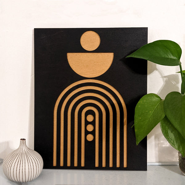 Boho Arch and Circles Wood Wall Art