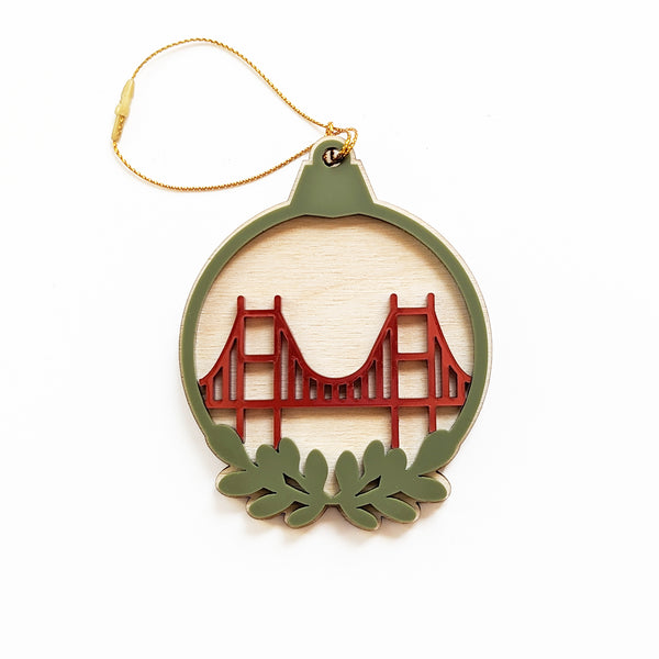 Golden Gate Bridge Laser Cut Ball Ornament