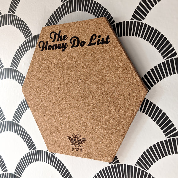 Honey Do List Hexagon Cork Board