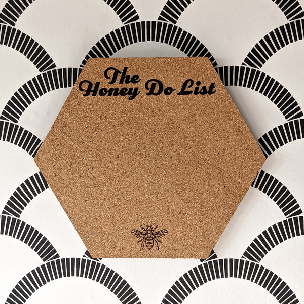 Honey Do List Hexagon Cork Board