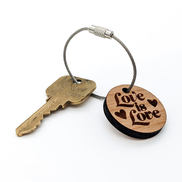 Love Is Love Wood Keychain