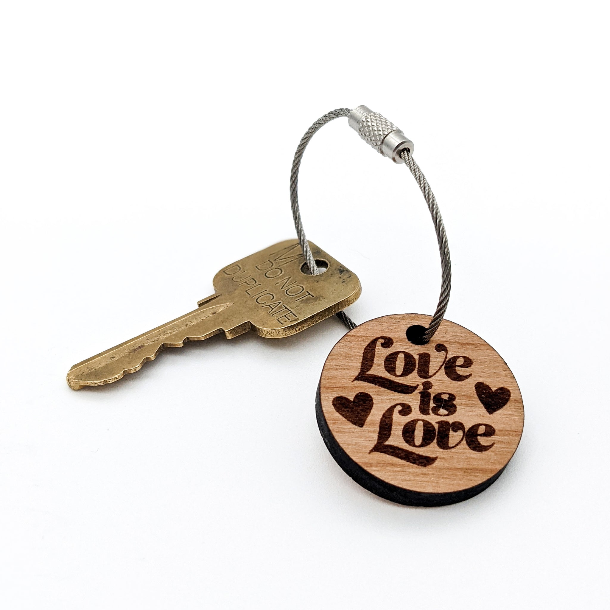 Love Is Love Wood Keychain