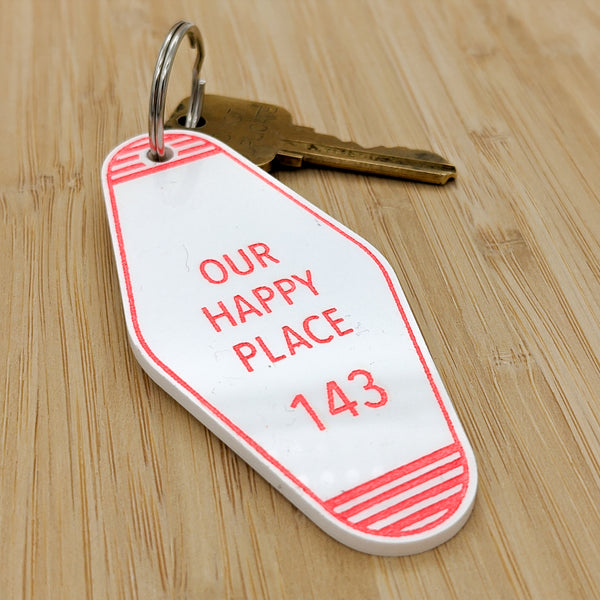 Our Happy Place Motel Keychain