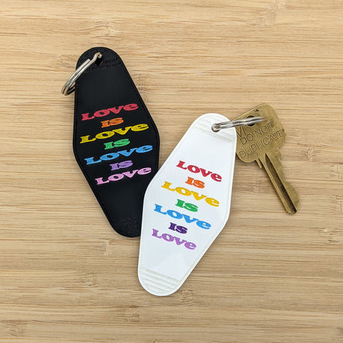 Love is Love Rainbow Motel Keychain