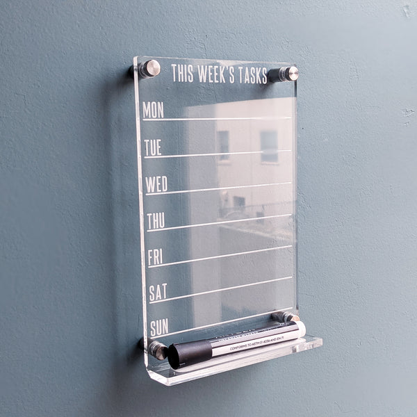 This Week's Tasks Clear Acrylic Dry Erase Board - Personalizable